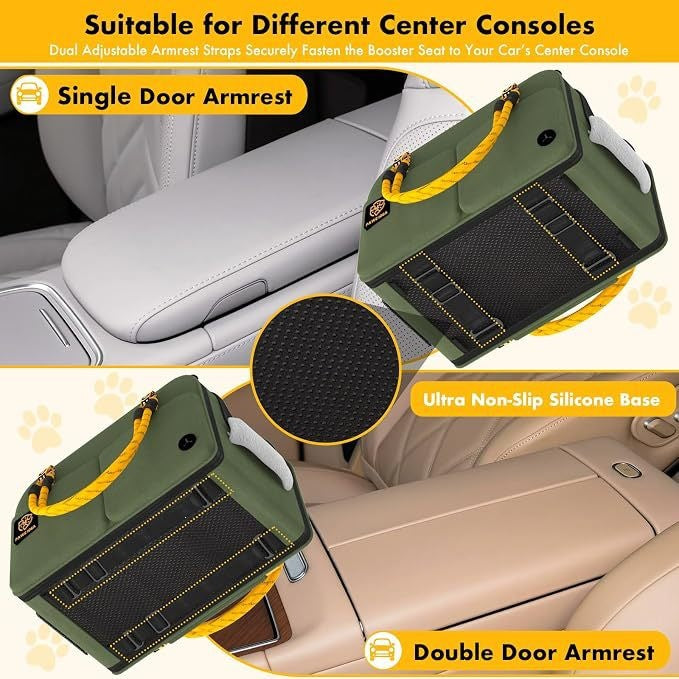 Small dog car seat with included safety belt