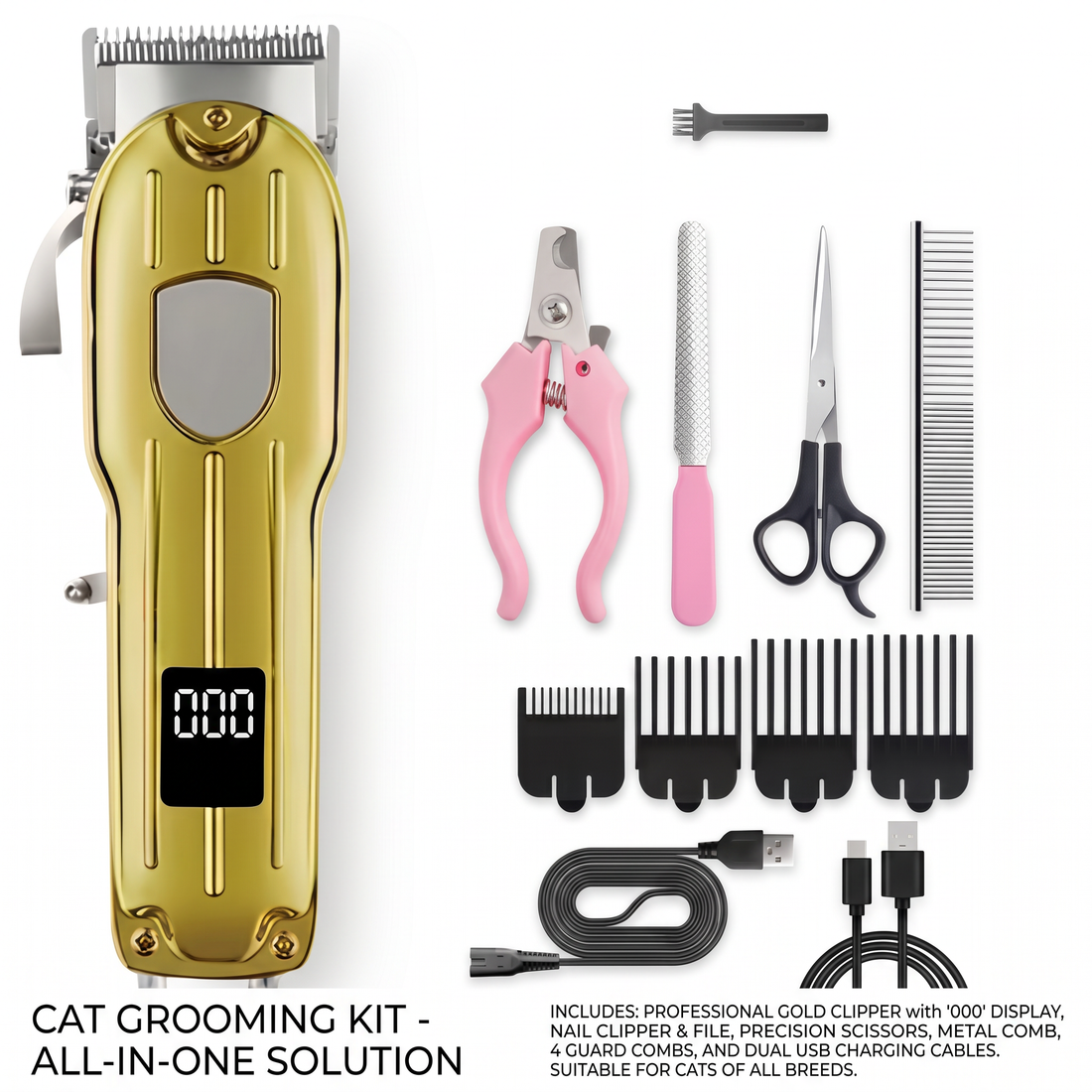 Dog and cat grooming trimmer for coat trimming