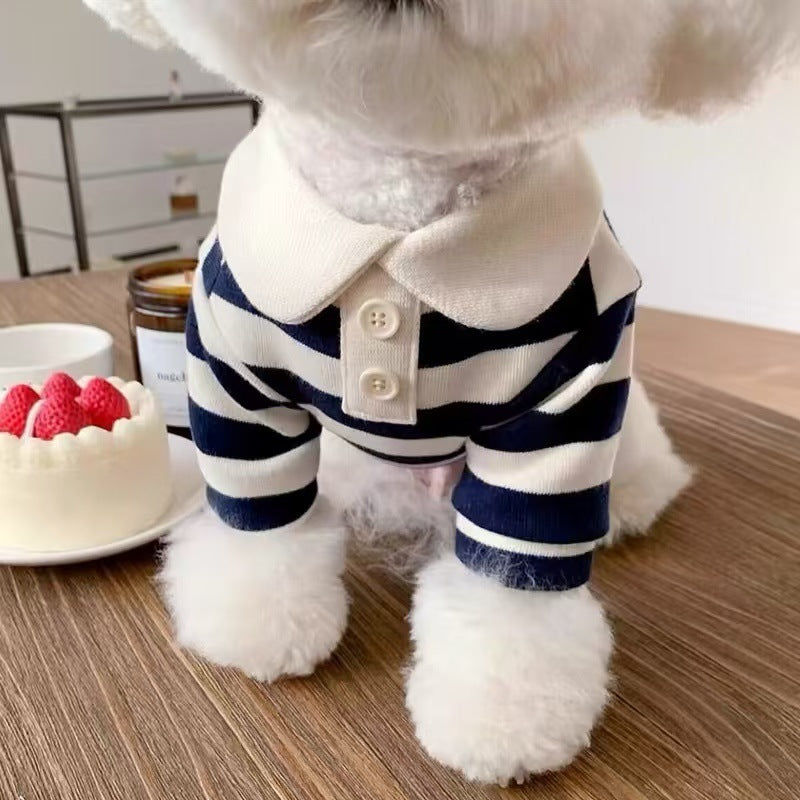 Blue Designer Dog T-Shirt, Breathable and Comfortable for Small and Medium Dogs
