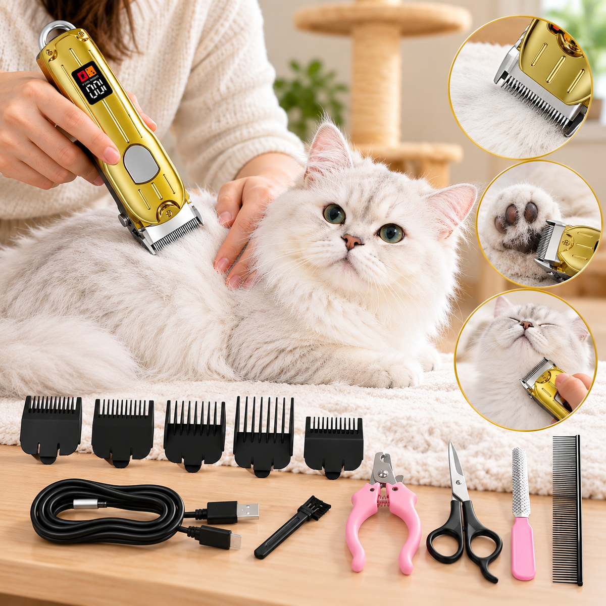 Electric dog grooming clipper for coat maintenance