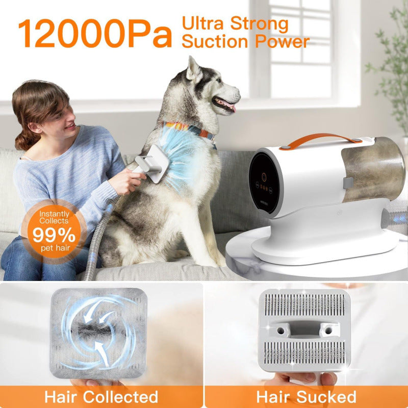 Dog grooming vacuum cleaner with hair collection function