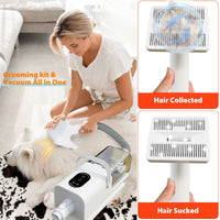 Dog grooming vacuum for collecting loose pet hair