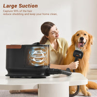 Dog grooming vacuum for collecting loose pet hair