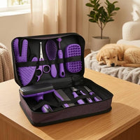 Dog grooming vacuum tool set with grooming attachments