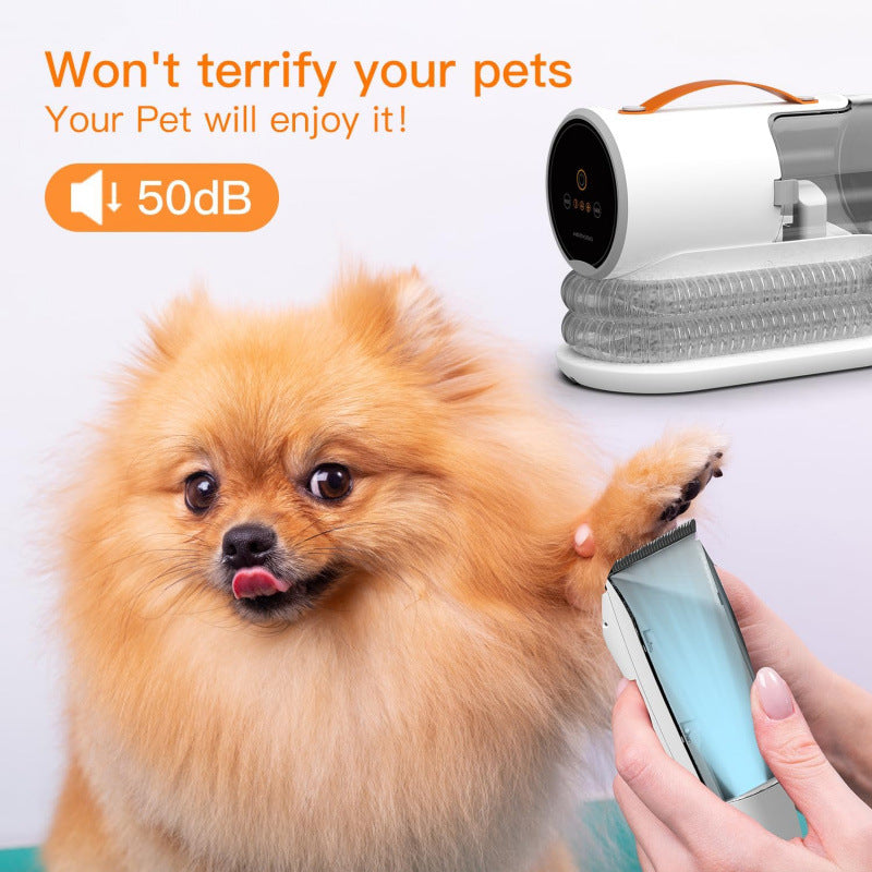 Dog hair collection vacuum set for home grooming