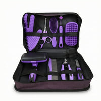 Dog hair vacuum cleaner and grooming kit with hair collection