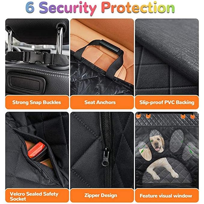 Dog rear seat protector for vehicle travel