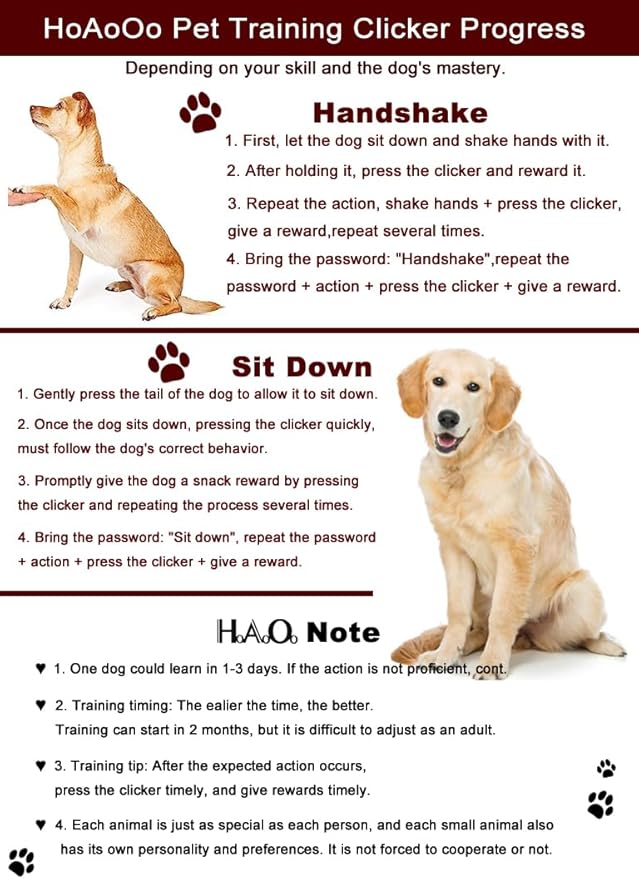 Positive reinforcement dog training clicker, easy to use and durable.
