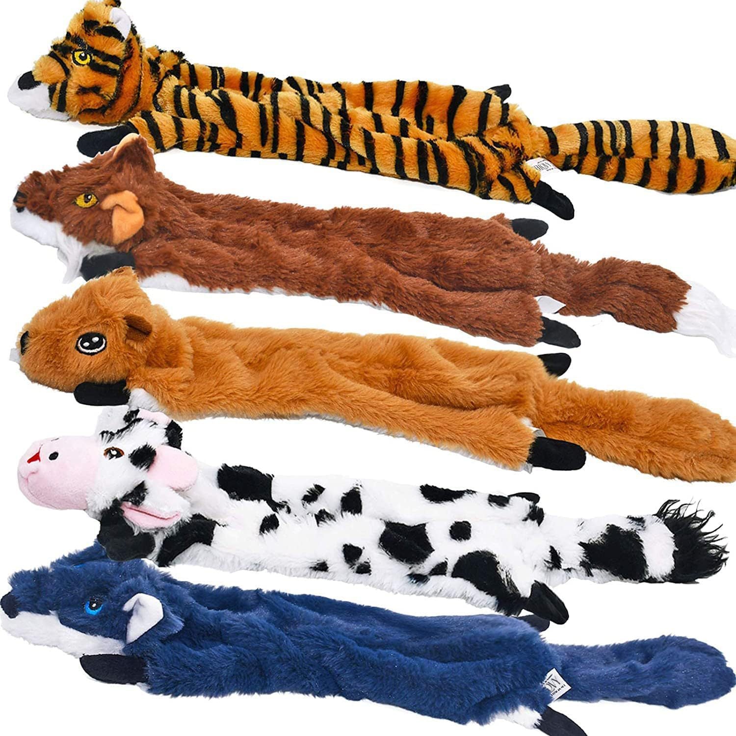 Dog squeaky toys 5 pack no stuffing plush dog toys