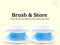 Cat brushing kit with ergonomic handles and soft bristles