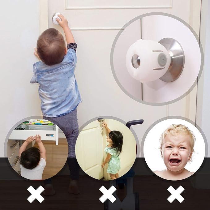 Door lock cover for baby proofing home safety