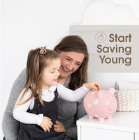 Dot coin bank for kids room decor with colorful design