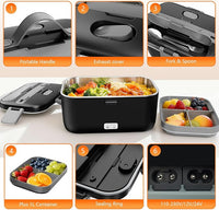 Double compartment food container inside electric lunch box