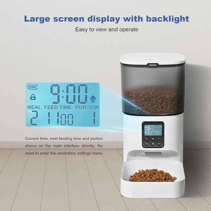 Dry Food Cat Dispenser With Sealed Storage Container