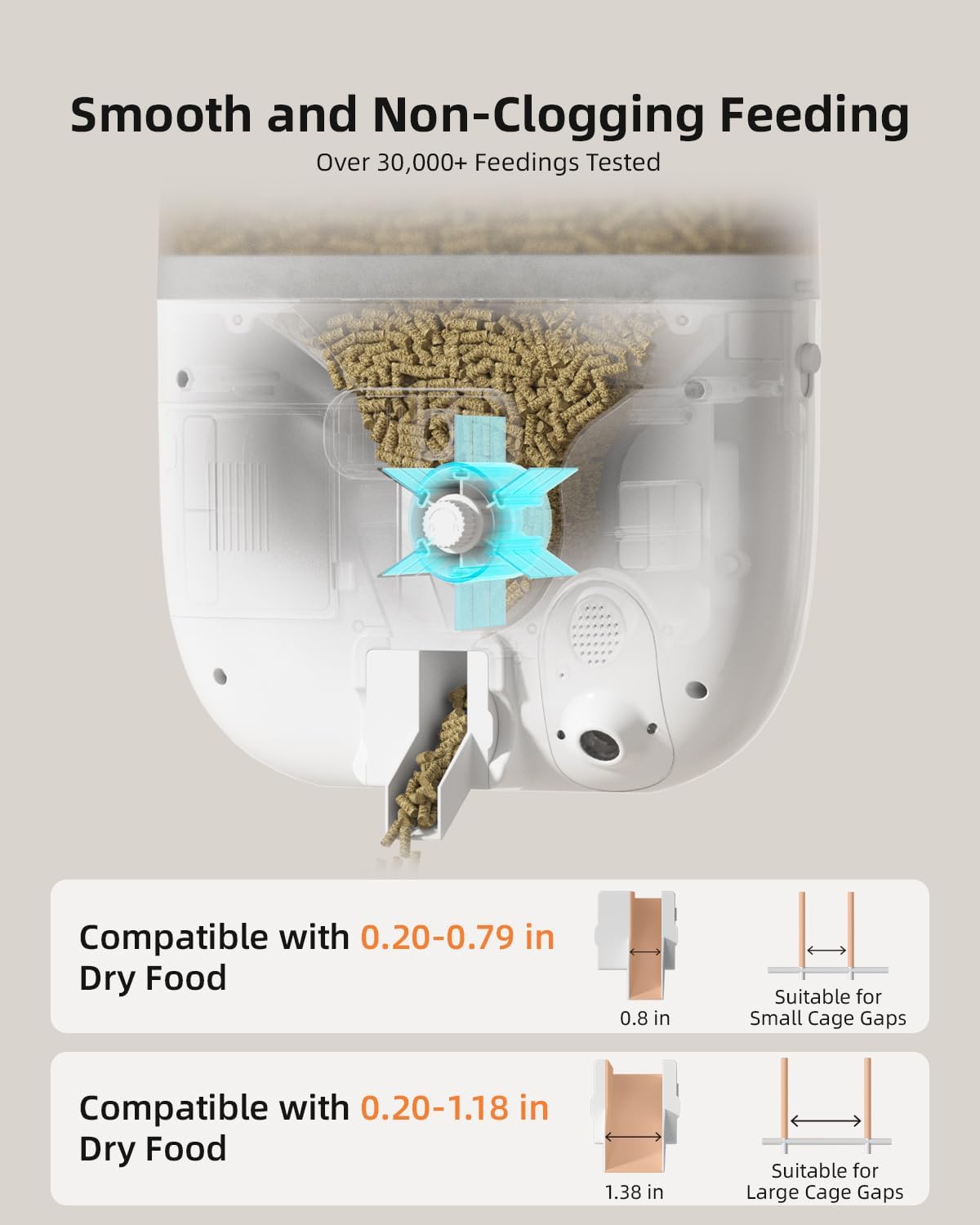 Dry Food Dispenser With Covered Storage And Feeding Tray