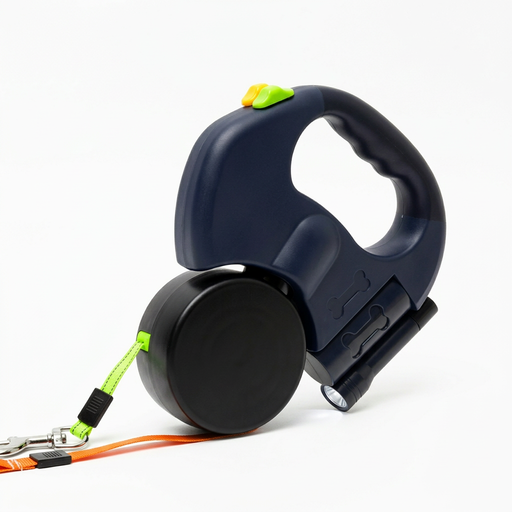 Dual retractable dog leash for walking two dogs