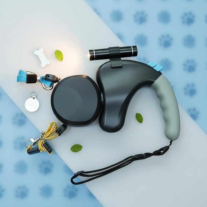 Dual retractable dog walking lead with two connections