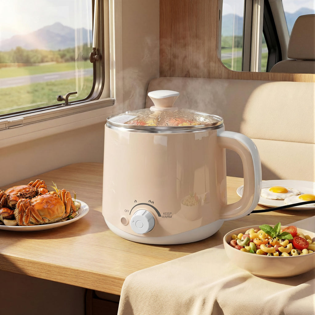 Electric Pot 1.6L with Dual Heat Settings for Hot Pot & Noodles