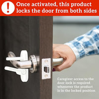 Durable white baby door lever lock for childproofing