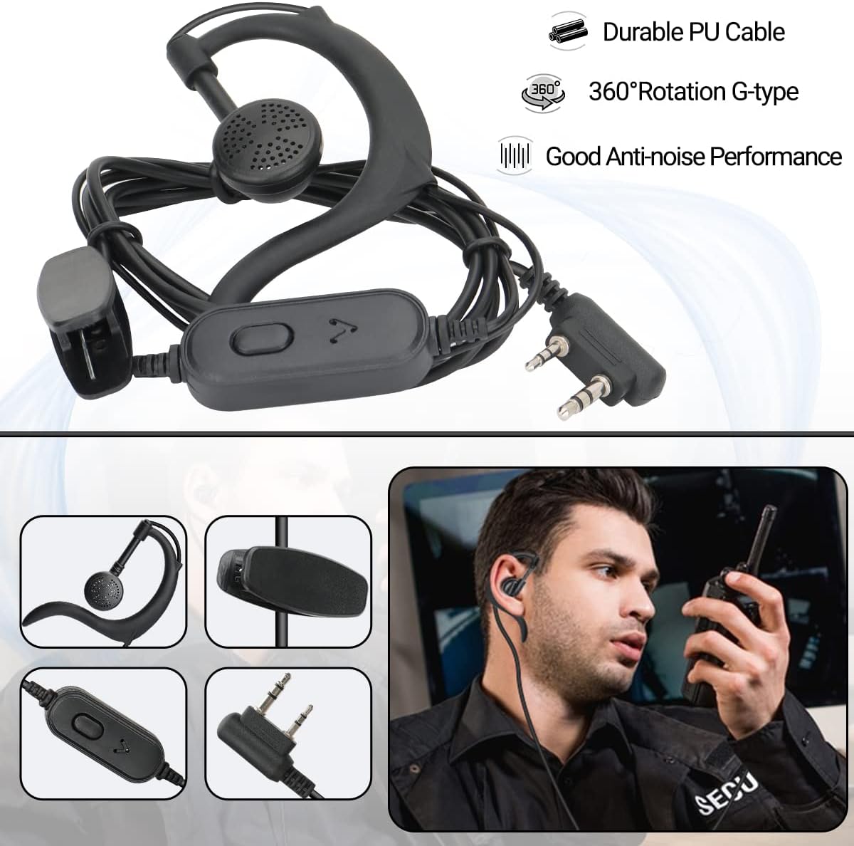 walkie talkie with earpiece hands free communication