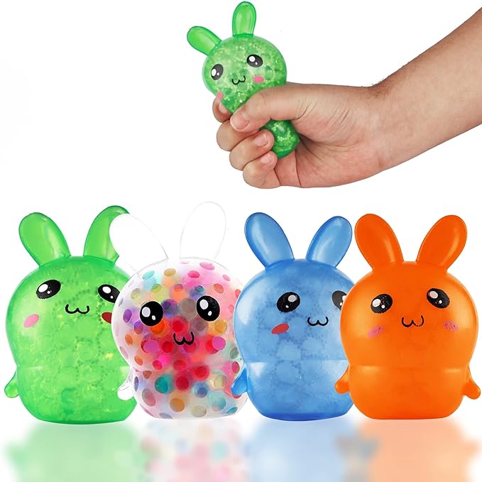 Easter bunny squishy balls 5 pack with soft sensory fidget toy design