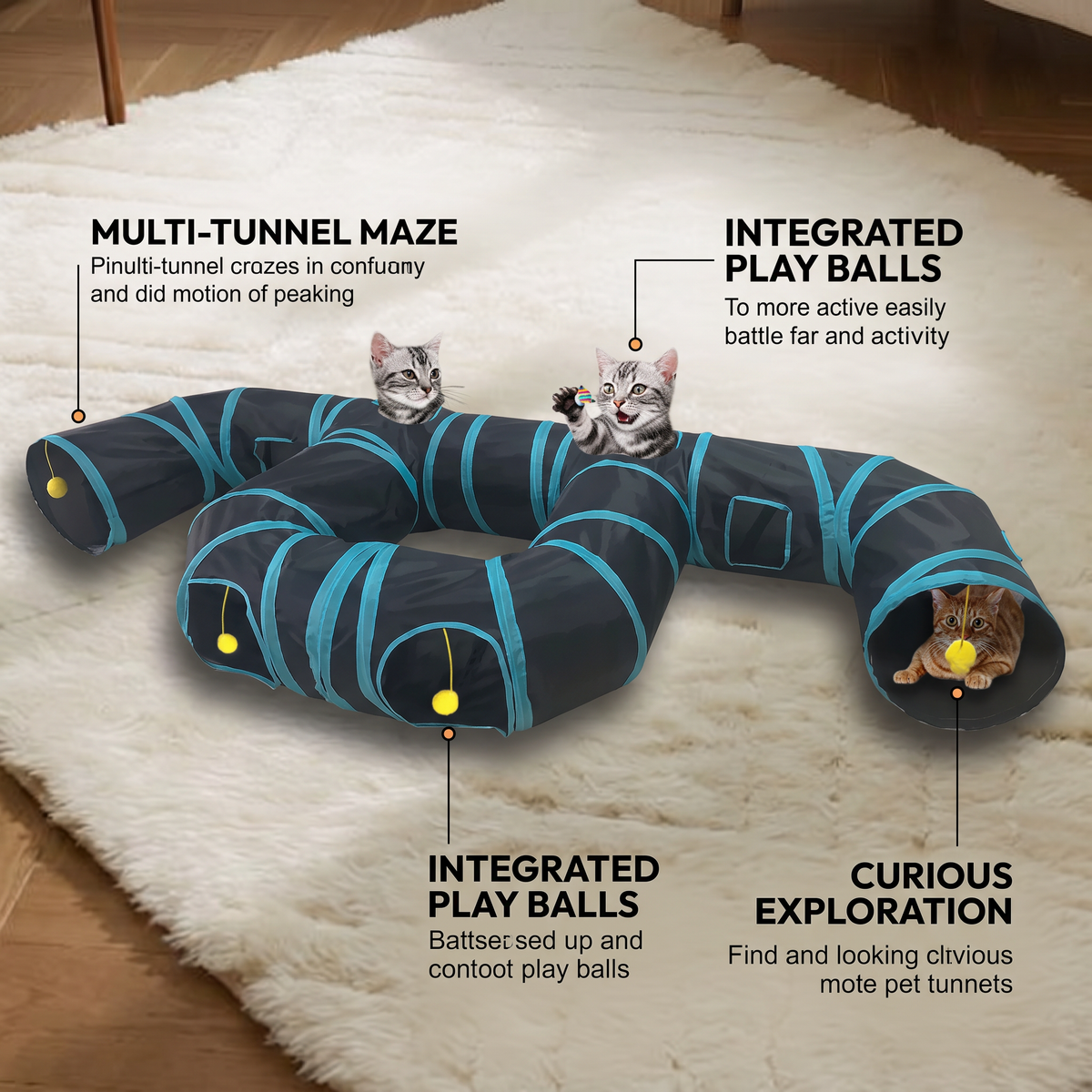 Easy-clean foldable cat toy and nest