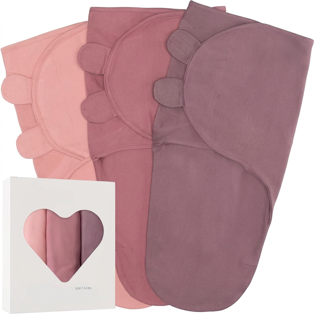 Easy Swaddle Blanket 3 Pack 100% Cotton Newborn Wrap