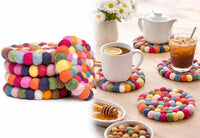 Handmade Rainbow Coasters for Coffee and Tea Cups