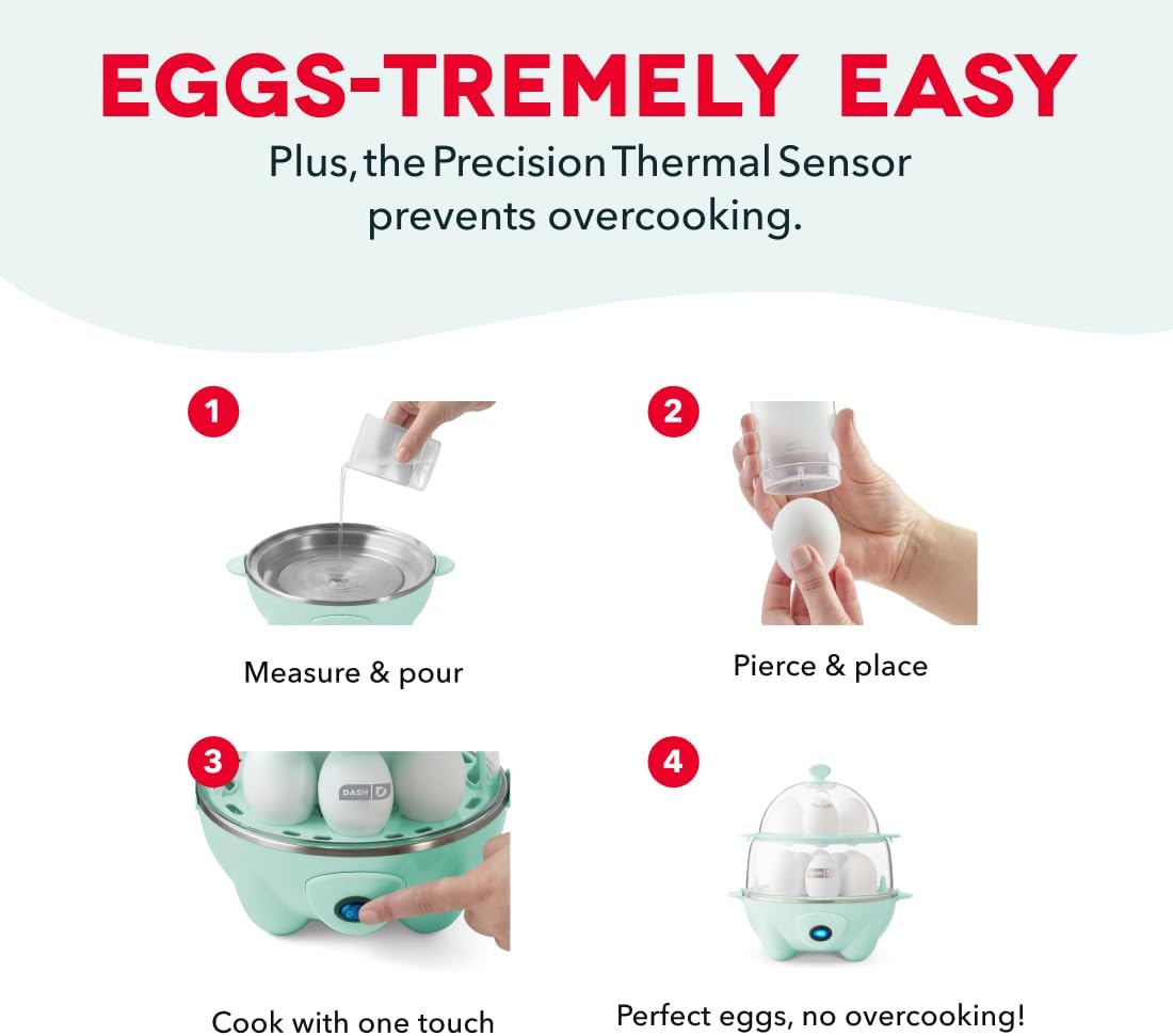 egg cooker with recipe guide for simple breakfast meal preparation