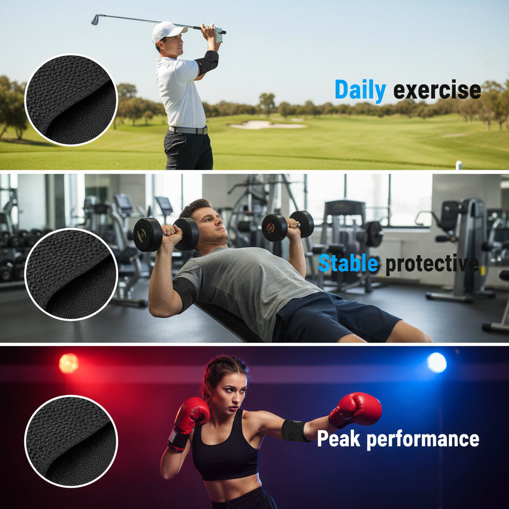 Black elbow sleeves for active daily use