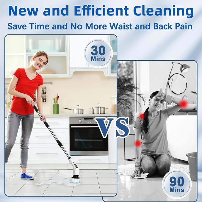 Electric cleaning brush with seven interchangeable brush heads