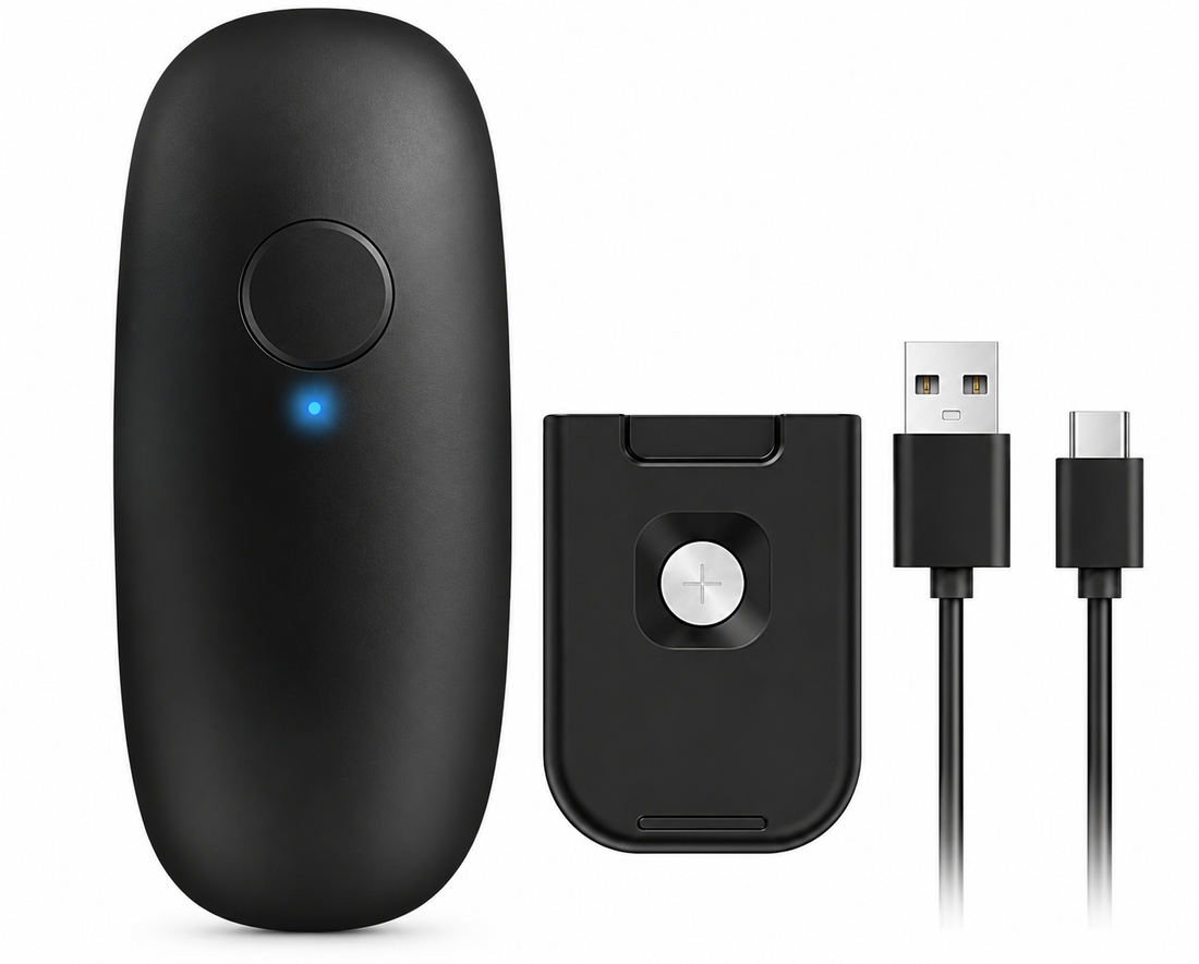 automatic electric can opener with USB rechargeable power and smart auto stop feature.