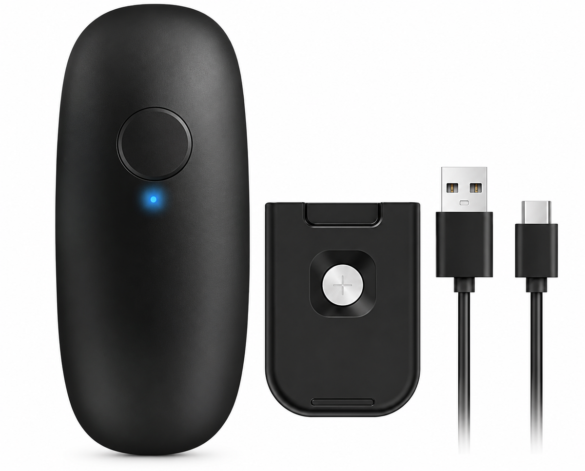 automatic electric can opener with USB rechargeable power and smart auto stop feature.