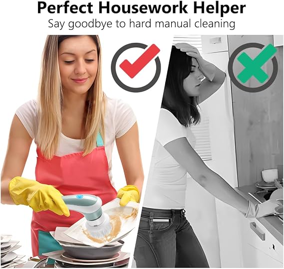 Portable Cordless Spin Scrubber for Tub, Sink & Household Cleaning