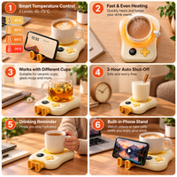 smart temperature controlled cup warmer with phone holder
