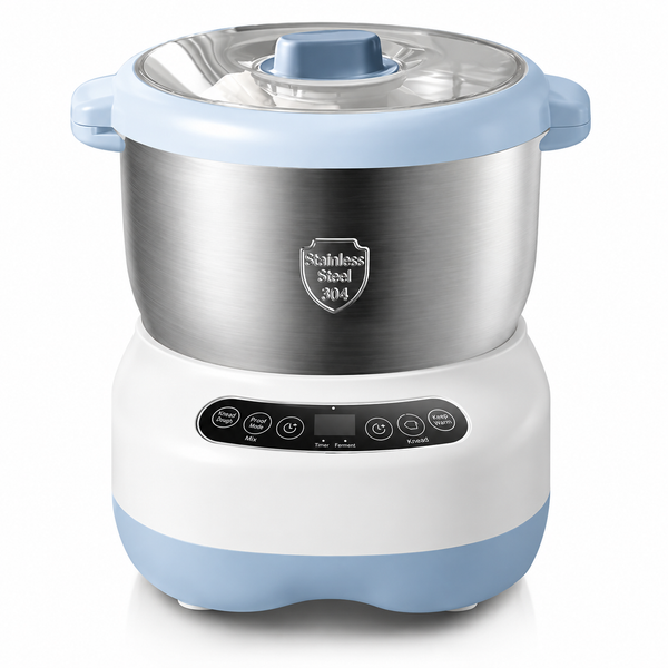 6.6Qt Electric Dough Maker with Fermentation Function, Digital Timing and Stainless Steel Mixing Bowl