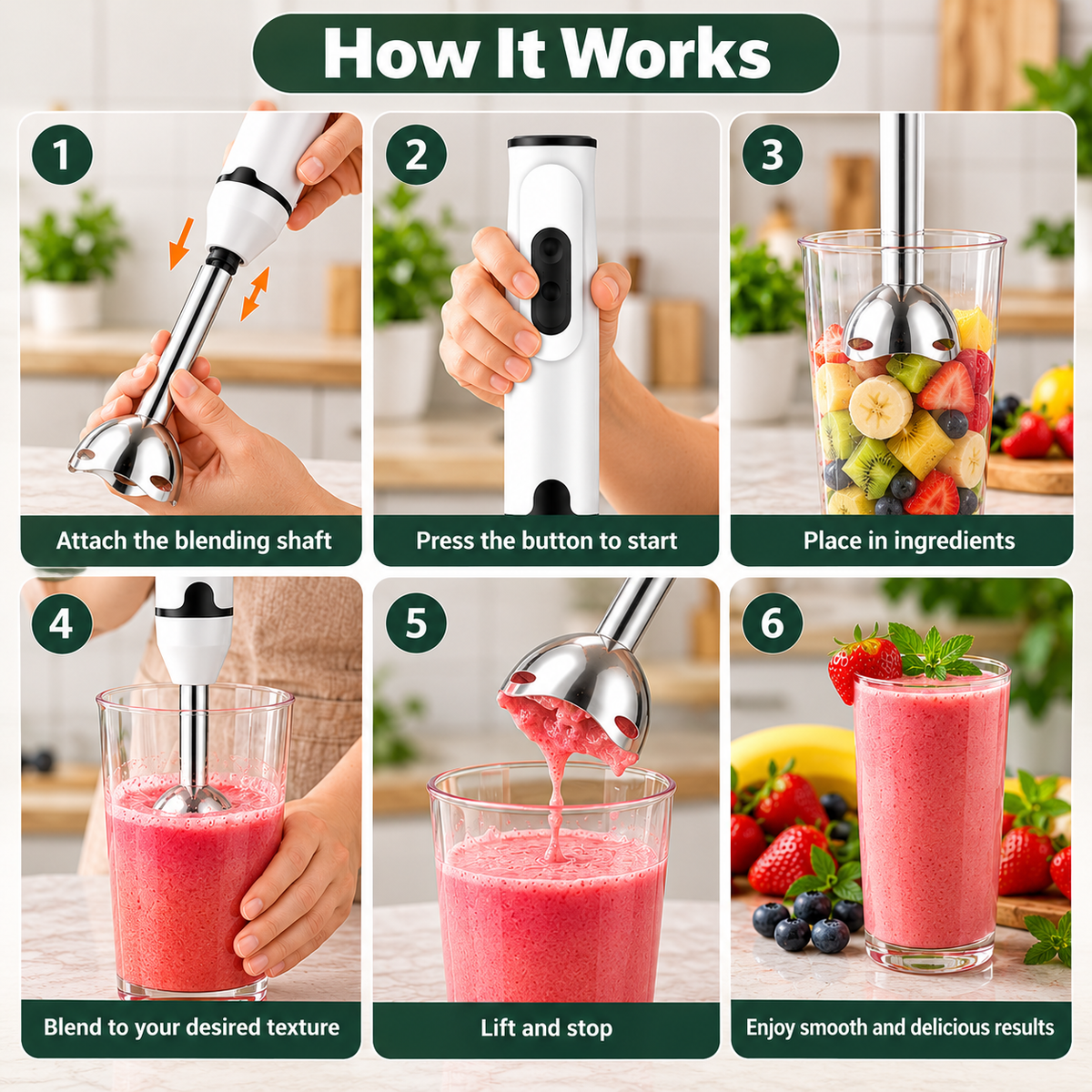 Compact Handheld Food Processor with Mixing Stick