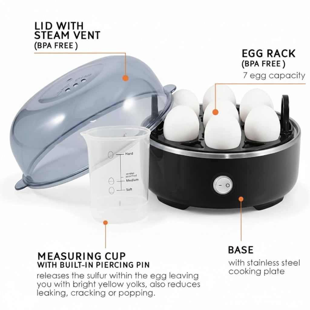 electric egg cooker with auto shut off function for daily kitchen use