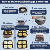 electric egg cooker with simple knob control for kitchen breakfast use
