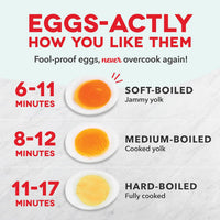 egg cooker with measuring cup and guide for simple egg boiling