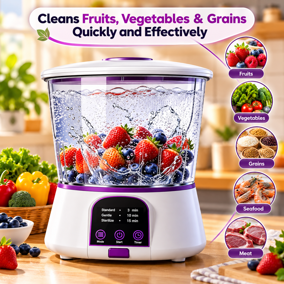 Fruit & Vegetable Washing Machine for Home Kitchen
