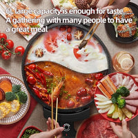 6L Non-Stick Electric Hot Pot for Soup, Stew & Tabletop Cooking