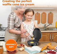 Thin Waffle Cone Maker with 7.08-Inch Non-Stick Plate