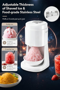 Snow Cone Maker & Shaved Ice Machine with 2 Ice Molds
