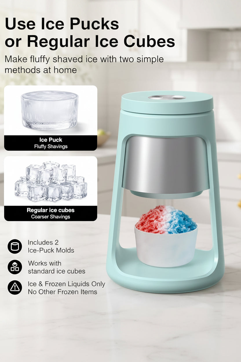 130W Snow Cone Maker & Shaved Ice Machine with 2 Ice Cups