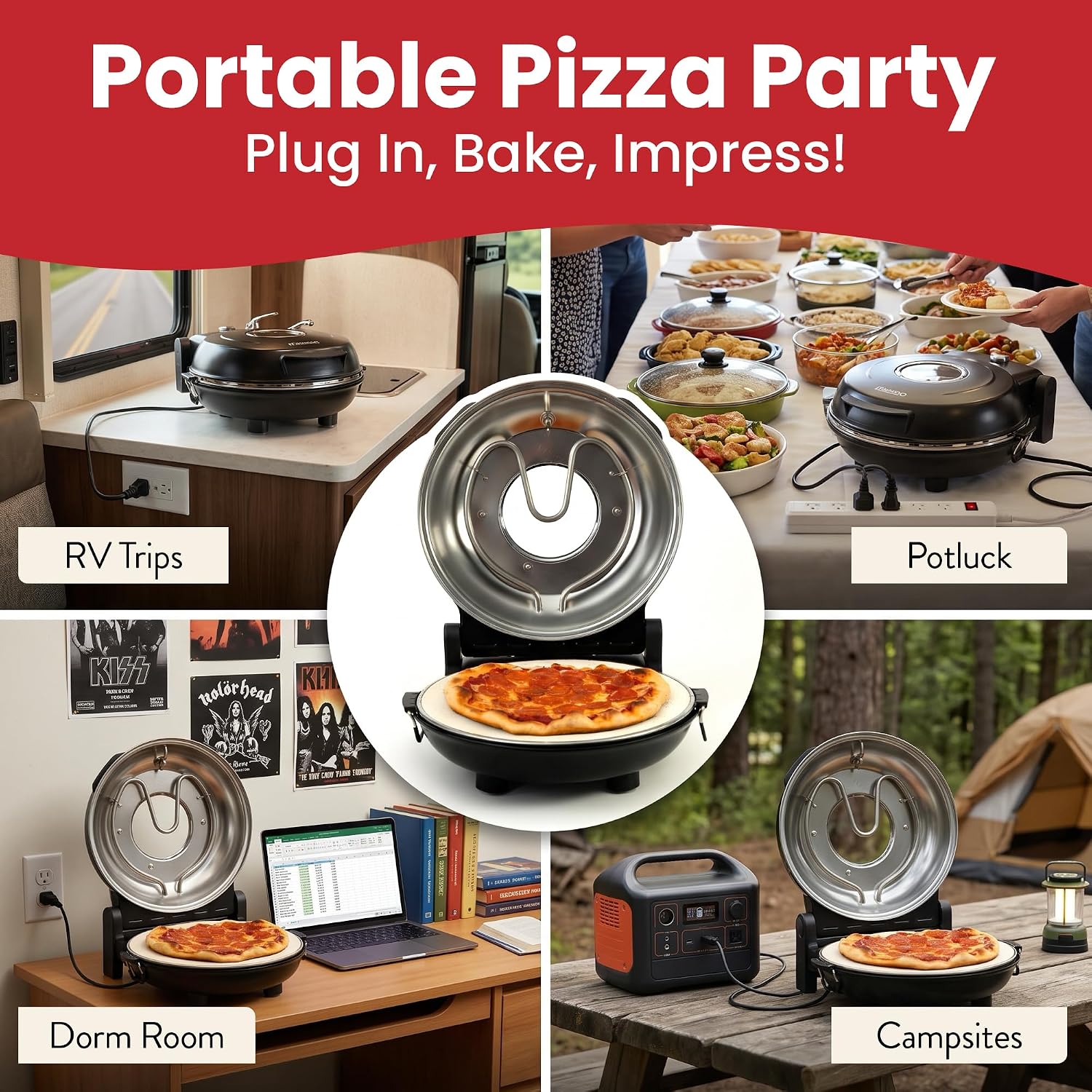 electric pizza maker compact indoor oven