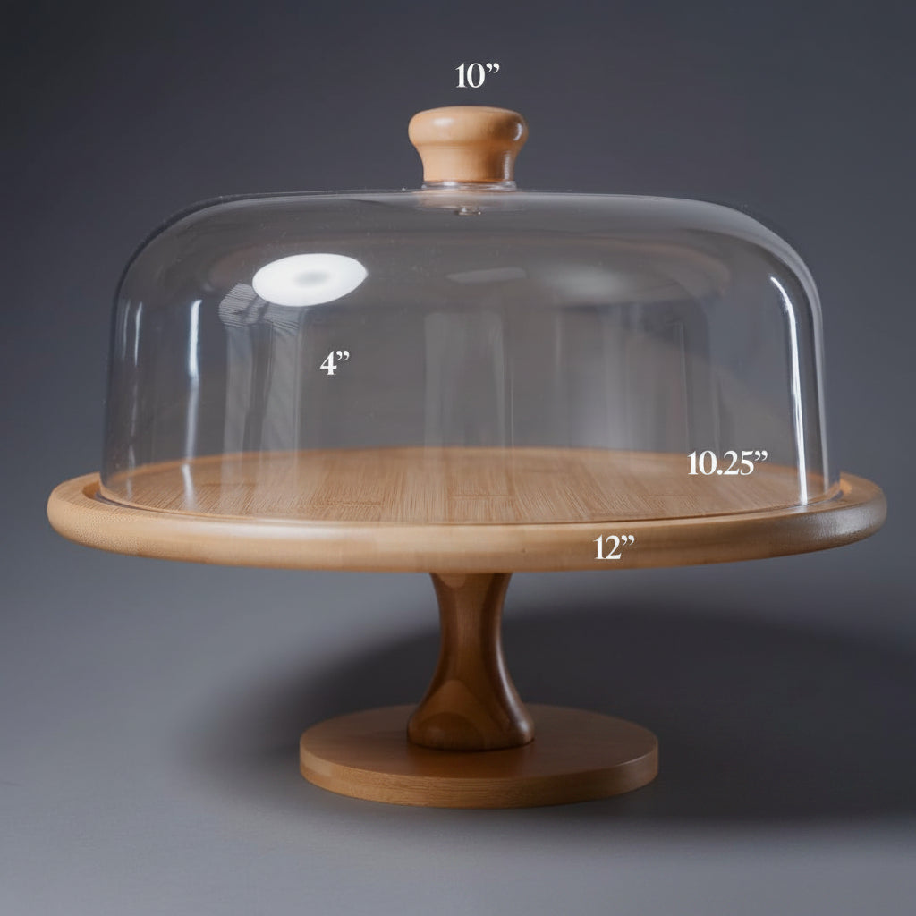 Tabletop Cake Holder with Decorative Dome