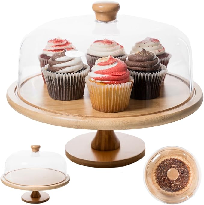 Covered cake pedestal for dining table
