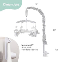 Elephant nursery mobile decor, perfect for baby crib and room styling.