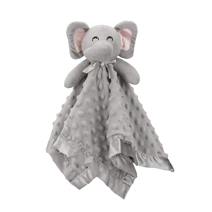 Elephant Security Blanket Front View Soft Baby Lovey